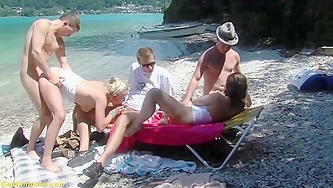 Real Public German Beach Orgy