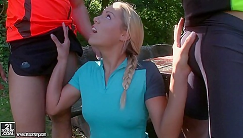 Cyclists Make Threesome