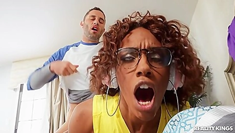 Black Bimbo Lacey London Gets Fucked With Her Panties On